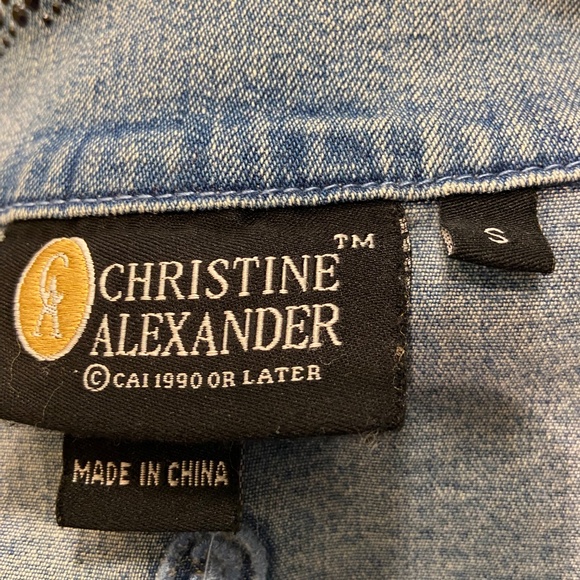 Christine Alexander Rhinestone Denim Jacket Blue S (Fits S/M) - Picture 6 of 7